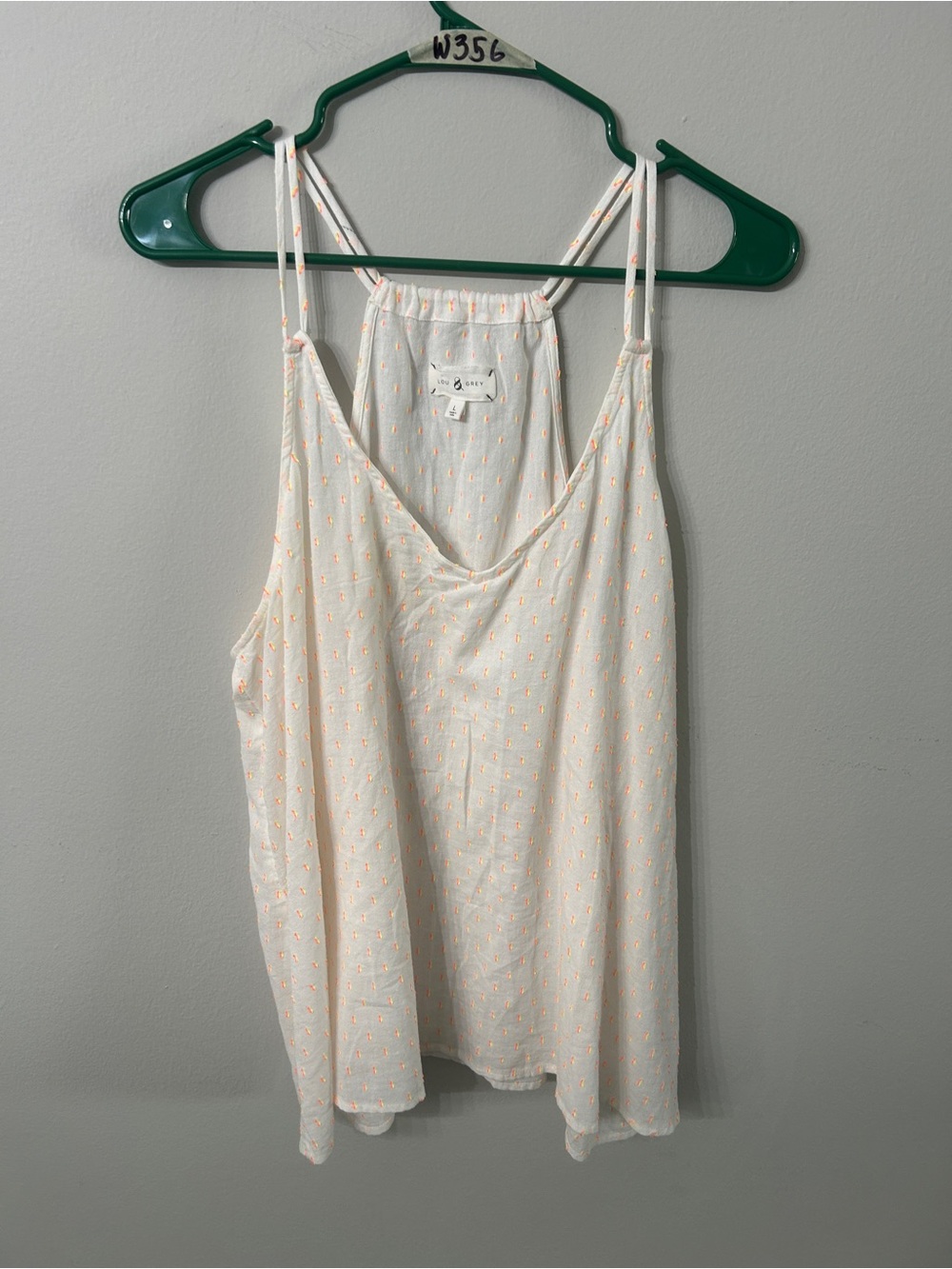 Women’s Lou & Grey Cream Printed Spaghetti Strap Tank Top Size Large